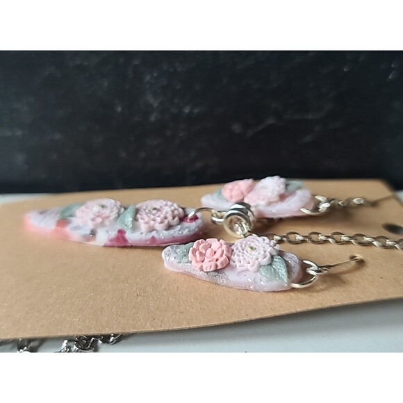 Multicolored Floral Polymer Clay Jewelry Set, NEW - Picture 6 of 10